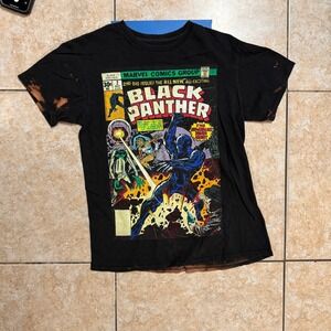 Black‎ Panther Comic Book Bleach Dye Marvel Comics Group Graphic T-Shirt